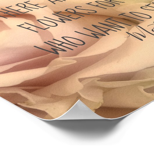 bleek roze rozen fotografie met Matisse quote Poster (Hoek)