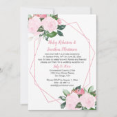 Bleek Roze Rozen Geometrische Ontvangst Alleen Kaart (Voorkant)