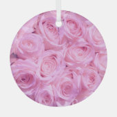 Bleek roze rozen glas ornament (Voorkant)