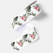 Bleek roze rozen schilderen satijnen lint (Achterkant)
