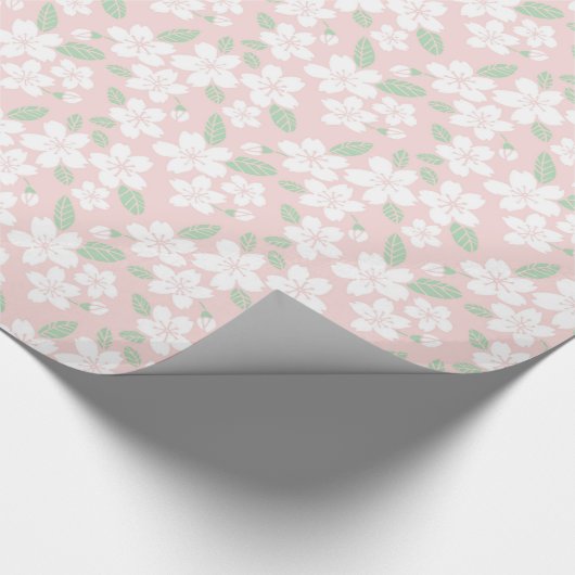 Bleek roze Sakura Japans recentpatroon Cadeaupapier (Hoek)