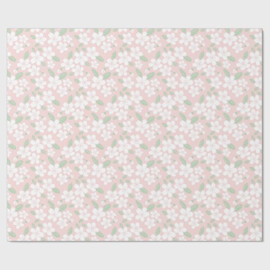 Bleek roze Sakura Japans recentpatroon Cadeaupapier (Vlak)