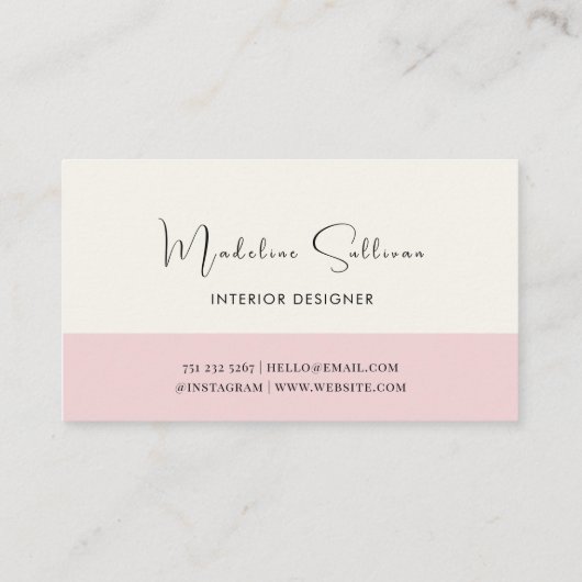 Bleek Roze Script Visitekaartje (Achterkant)