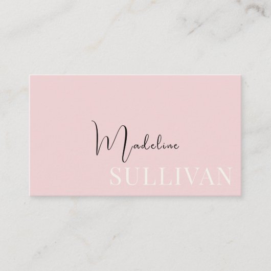 Bleek Roze Script Visitekaartje (Voorkant)