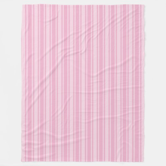 Bleek roze snoepjes strepen fleece deken (Voorkant)