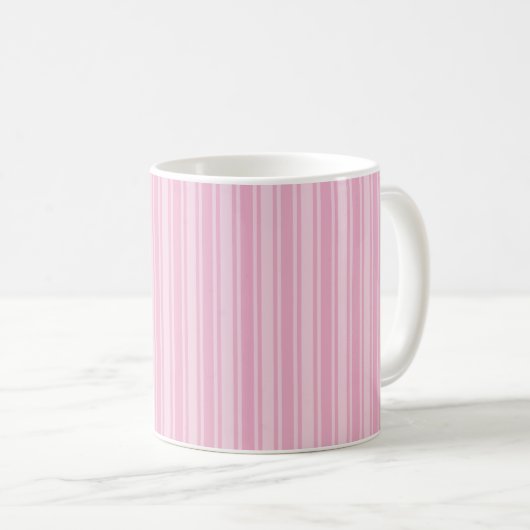 Bleek roze snoepjes strepen koffiemok (Voorkant rechts)