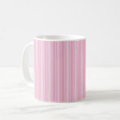 Bleek roze snoepjes strepen koffiemok (Voorkant links)