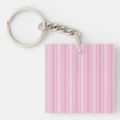 Bleek roze snoepjes strepen sleutelhanger (Voorkant)