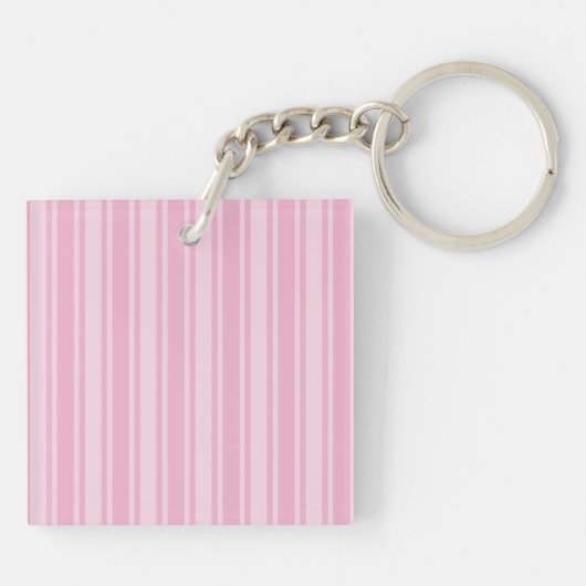 Bleek roze snoepjes strepen sleutelhanger (Achterkant)