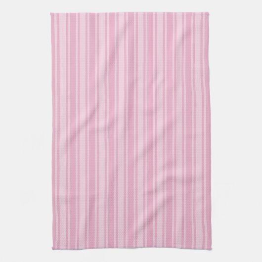 Bleek roze snoepjes strepen theedoek (Verticaal)