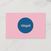 Bleek Roze Snorkel Blue Modern Ovale Visitekaartje (Voorkant)