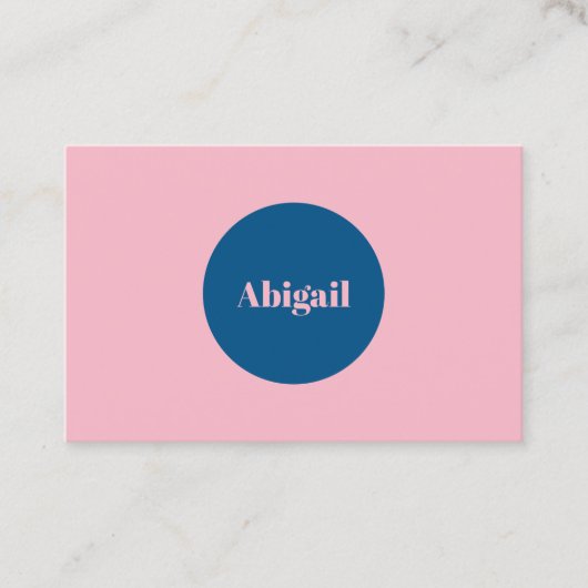 Bleek Roze Snorkel Blue Modern Ovale Visitekaartje (Voorkant)