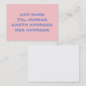 Bleek Roze stevig kleurenvisitekaartje Visitekaartje (Voorkant / Achterkant)