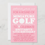 Bleek Roze T-shirt Time Miniatuur Golf Birthday Pa Kaart (Voorkant)
