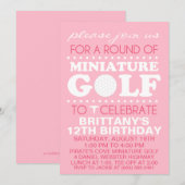 Bleek Roze T-shirt Time Miniatuur Golf Birthday Pa Kaart (Voorkant / Achterkant)