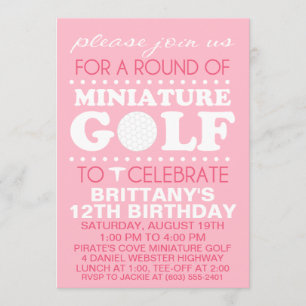 Bleek Roze T-shirt Time Miniatuur Golf Birthday Pa Kaart