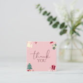 Bleek roze thema's Dank u voor de dankbaarheid van Vierkante Visitekaartje (Staand voorkant)