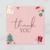 Bleek roze thema's Dank u voor de dankbaarheid van Vierkante Visitekaartje (Voorkant)