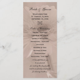 Bleek roze tinted Daisy Wedding Programme Programmakaart