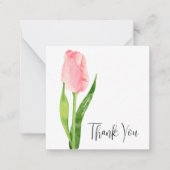 Bleek roze Tulip persoonlijke bedankt briefkaart (Voorkant)
