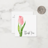 Bleek roze Tulip persoonlijke bedankt briefkaart (Voorkant / Achterkant in situ)