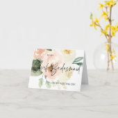 Bleek roze voor mijn bruidsmeisje op mijn trouwdag kaart (Gele Bloem)