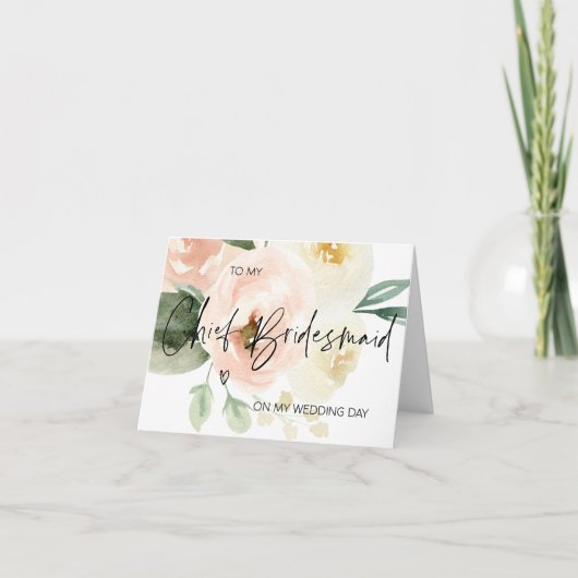 Bleek roze voor mijn bruidsmeisje op mijn trouwdag kaart (Voorkant)