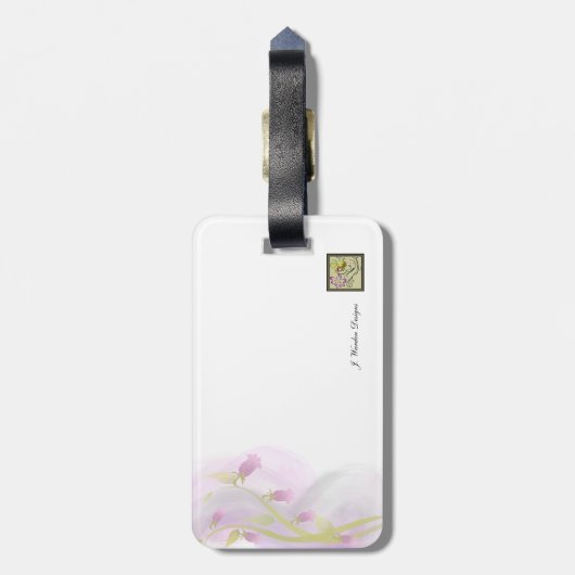 Bleek Roze Waterverf Was Bagagelabel (Achterkant verticaal)