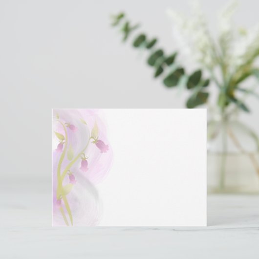 Bleek Roze Waterverf Was Briefkaart (Staand voorkant)