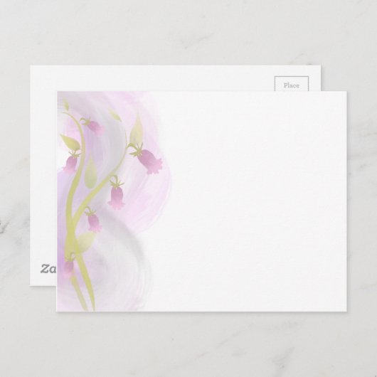 Bleek Roze Waterverf Was Briefkaart (Voorkant / Achterkant)