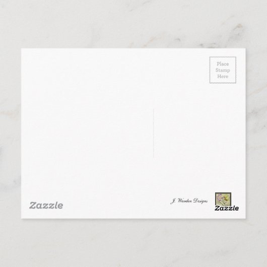 Bleek Roze Waterverf Was Briefkaart (Achterkant)