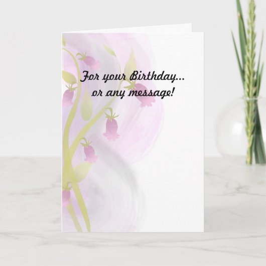 Bleek Roze Waterverf Was Kaart (Voorkant)