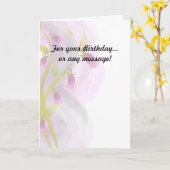 Bleek Roze Waterverf Was Kaart (Gele Bloem)