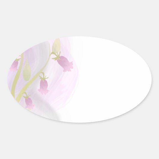 Bleek Roze Waterverf Was Ovale Sticker (Voorkant)