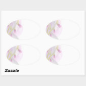 Bleek Roze Waterverf Was Ovale Sticker (Vel)