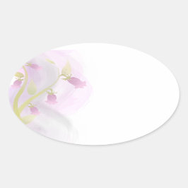 Bleek Roze Waterverf Was Ovale Sticker