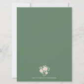 Bleek Roze Waterverven Rozen Bouquet Kaart (Achterkant)