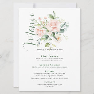 Bleek Roze Waterverven Rozen Bouquet Kaart