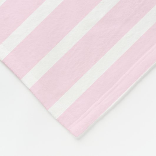 Bleek roze witte strepen patroon fleece deken (Hoek)