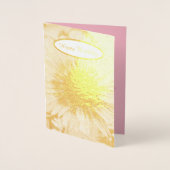 Bleek - roze zonnebloem , speciaal gepersonaliseer folie kaarten (Voorkant)
