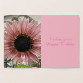 Bleek - roze zonnebloem , speciaal gepersonaliseer folie kaarten (Binnen)