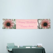 Bleek - roze zonnebloem , speciaal gepersonaliseer spandoek (Beurs)