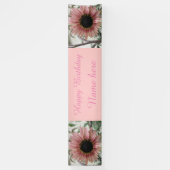 Bleek - roze zonnebloem , speciaal gepersonaliseer spandoek (Verticaal)