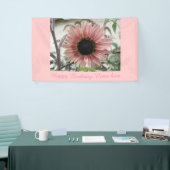 Bleek - roze zonnebloem , speciaal gepersonaliseer spandoek (Beurs)