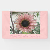 Bleek - roze zonnebloem , speciaal gepersonaliseer spandoek (Horizontaal)