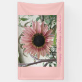 Bleek - roze zonnebloem , speciaal gepersonaliseer spandoek (Verticaal)