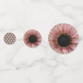 Bleek roze zonnebloem, speciaal gepersonaliseerd confetti (Achterkanten)