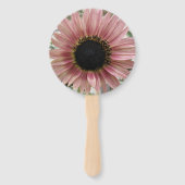 Bleek roze zonnebloem, speciaal gepersonaliseerd handwaaier (Achterkant)