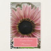 Bleek roze zonnebloem, speciaal gepersonaliseerd planner (Voorkant)