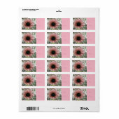 Bleek Roze zonnebloemetiket Label Cadeau (Full Sheet)